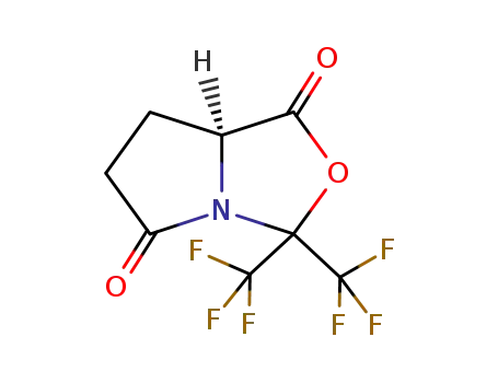 Molecular Structure of 317845-09-3 ((5S)-2,2-bis(trifluoromethyl)-1-aza-3-oxabicyclo[3.3.0]octan-4,8-dione)