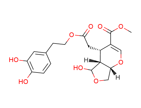 Molecular Structure of 125339-16-4 (4H-Furo[3,4-b]pyran-4-aceticacid, 4a,5,7,7a-tetrahydro-5-hydroxy-3-(methoxycarbonyl)-,2-(3,4-dihydroxyphenyl)ethyl ester, (4S,4aR,7aS)-)