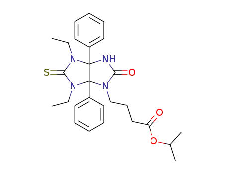 Molecular Structure of 1350618-32-4 (isopropyl 4-(4,6-diethyl-2-oxo-3a,6a-diphenyl-5-thioxooctahydroimidazo[4,5-d]imidazol-1-yl)butanoate)