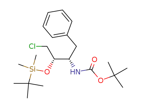Molecular Structure of 326480-02-8 (2(S)-t-butyldimethylsilyloxy-3(S)-(t-butyloxycarbonyl)amino-1-chloro-4-phenylbutane)