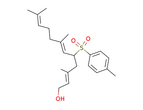 Molecular Structure of 78284-80-7 ((2E,6E,10E)-3,7,11-trimethyl-5-p-tolylsulphonyldodeca-2,6,10-trien-1-ol)