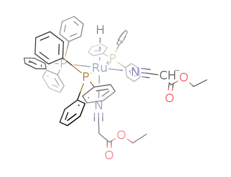 Molecular Structure of 138614-14-9 (mer-hydrido[[(ethoxycarbonyl)methyl]cyano](ethyl cyanoacetate)tris(triphenylphosphine)ruthenium(II))