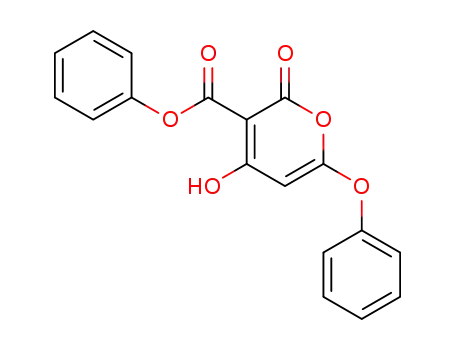 Molecular Structure of 101875-39-2 (4-hydroxy-2-oxo-6-phenoxy-2<i>H</i>-pyran-3-carboxylic acid phenyl ester)
