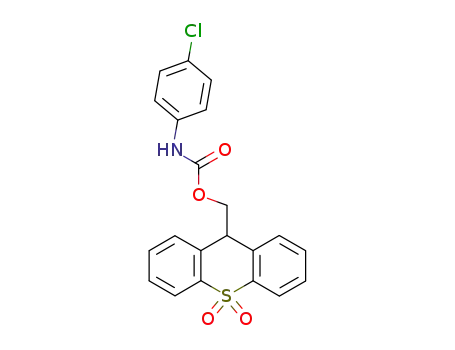 Molecular Structure of 123167-91-9 ((4-Chloro-phenyl)-carbamic acid 10,10-dioxo-9,10-dihydro-10λ<sup>6</sup>-thioxanthen-9-ylmethyl ester)
