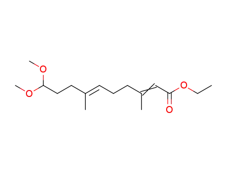 Molecular Structure of 68754-03-0 (2,6-Decadienoic acid, 10,10-dimethoxy-3,7-dimethyl-, ethyl ester,
(E,E)-)