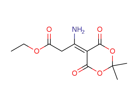Molecular Structure of 77570-27-5 (3-Amino-3-(2,2-dimethyl-4,6-dioxo-[1,3]dioxan-5-ylidene)-propionic acid ethyl ester)