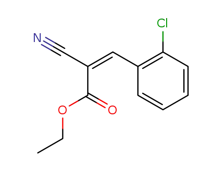 Molecular Structure of 140241-90-3 (2-Propenoic acid, 3-(2-chlorophenyl)-2-cyano-, ethyl ester, (Z)-)