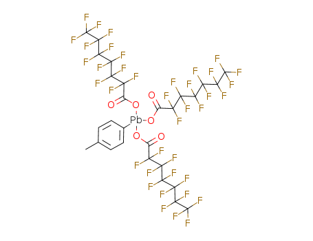 Molecular Structure of 102644-90-6 (Plumbane,
(4-methylphenyl)tris[(2,2,3,3,4,4,5,5,6,6,7,7,7-tridecafluoro-1-oxoheptyl)
oxy]-)