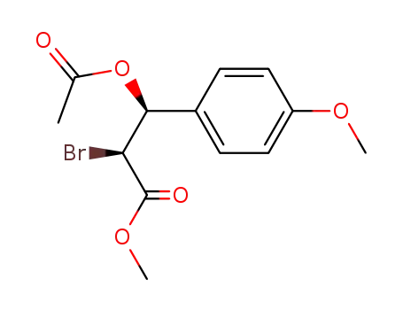 Molecular Structure of 800368-87-0 ((2S,3S)-methyl 3-acetoxy-2-bromo-3-(4-methoxyphenyl)-propanoate)
