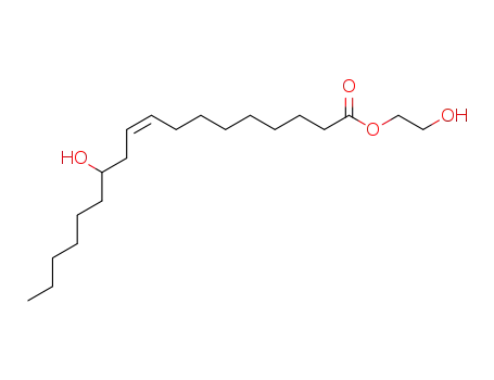 Molecular Structure of 106-17-2 (9-Octadecenoic acid,12-hydroxy-, 2-hydroxyethyl ester, (9Z,12R)-)