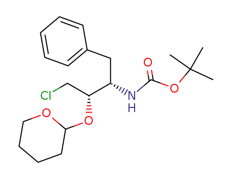 Molecular Structure of 357604-38-7 ([(1S,2S)-1-Benzyl-3-chloro-2-(tetrahydro-pyran-2-yloxy)-propyl]-carbamic acid tert-butyl ester)