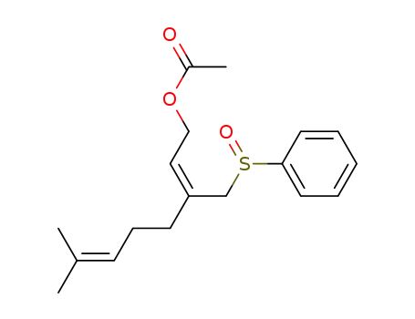 Molecular Structure of 112766-83-3 (2,6-Octadien-1-ol, 7-methyl-3-[(phenylsulfinyl)methyl]-, acetate, (Z)-)