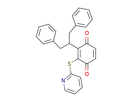 Molecular Structure of 117749-45-8 (3-(1,3-diphenylpropan-2-yl)-2-(pyridine-2-thiyl)-1,4-benzoquinone)
