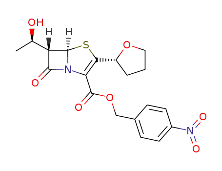 Molecular Structure of 1004548-62-2 ((5R,6S)-6-[1(R)-hydroxyethyl]-2-[2(R)-tetrahydrofuryl]penem-3-carboxylic acid 4-nitrobenzyl ester)
