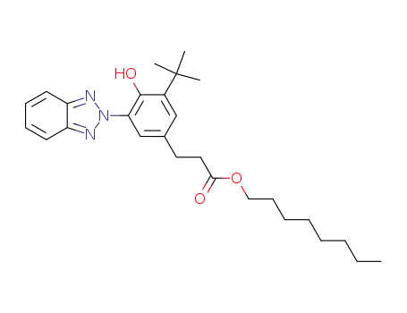 Molecular Structure of 84268-23-5 (Benzenepropanoicacid, 3-(2H-benzotriazol-2-yl)-5-(1,1-dimethylethyl)-4-hydroxy-, octyl ester)