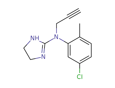 Molecular Structure of 61939-97-7 (1H-Imidazol-2-amine,
N-(5-chloro-2-methylphenyl)-4,5-dihydro-N-2-propynyl-)
