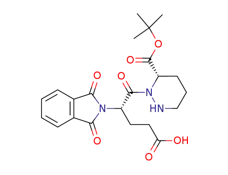Molecular Structure of 88767-18-4 ((S,S)-5-(6-(tert-butoxycarbonyl)tetrahydropyridazin-1(2H)-yl)-4-(1,3-dioxoisoindolin-2-yl)-5-oxopentanoic acid)