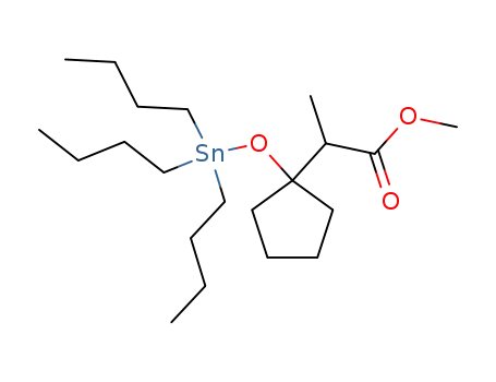 Molecular Structure of 66957-28-6 ((C<sub>4</sub>H<sub>9</sub>)3SnOC<sub>5</sub>H<sub>8</sub>CH(CH<sub>3</sub>)COOCH<sub>3</sub>)