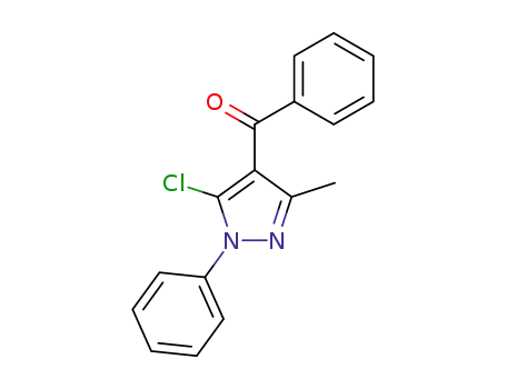 Molecular Structure of 62574-33-8 (Methanone, (5-chloro-3-methyl-1-phenyl-1H-pyrazol-4-yl)phenyl-)