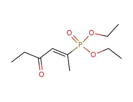 Molecular Structure of 98732-76-4 (E-1-Methyl-3-oxo-1-pentenylphosphonsaeurediethylester)