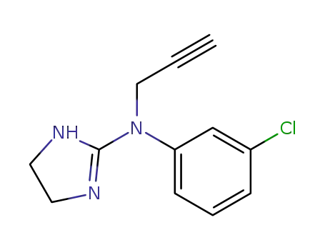 Molecular Structure of 61940-00-9 (1H-Imidazol-2-amine, N-(3-chlorophenyl)-4,5-dihydro-N-2-propynyl-)