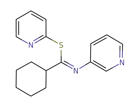 Molecular Structure of 119541-42-3 (N-Pyridin-3-yl-cyclohexanecarboximidothioic acid pyridin-2-yl ester)
