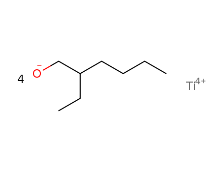 1070-10-6,Titanium ethylhexoxide,1-Hexanol,2-ethyl-, titanate(IV) (6CI,7CI);1-Hexanol, 2-ethyl-, titanium(4+) salt(8CI,9CI);2-Ethyl-1-hexanol titanium(4+) salt;2-Ethylhexyl orthotitanate;2-Ethylhexyl titanate;NSC 159034;Orgatix TA 30;TA 30;TOT;Tetra(2-ethylhexyl) titanate;Tetra(2-ethylhexyloxy)titanium;Tetrakis(2-ethylhexyl) titanate;Tetrakis(2-ethylhexyloxy)titanium;Tilcom EHT;Titanium 2-ethylhexoxide;Titanium tetrakis(2-ethylhexoxide);Titanium(IV)2-ethylhexoxide;Tyzor TOT;