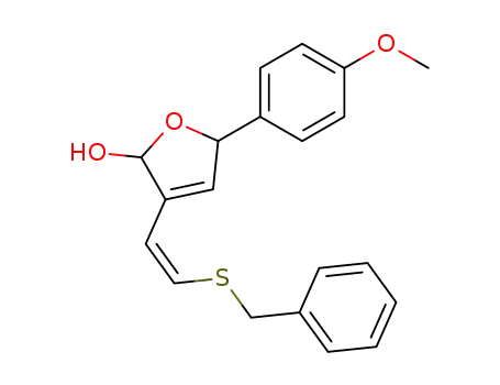 Molecular Structure of 220338-01-2 (3-((Z)-2-Benzylsulfanyl-vinyl)-5-(4-methoxy-phenyl)-2,5-dihydro-furan-2-ol)
