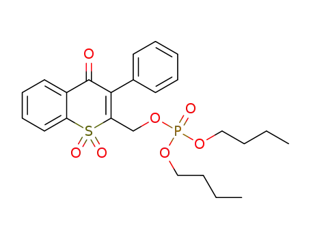 Molecular Structure of 1369964-80-6 (dibutyl (1,1-dioxido-4-oxo-3-phenyl-4H-thiochromen-2-yl)methyl phosphate)