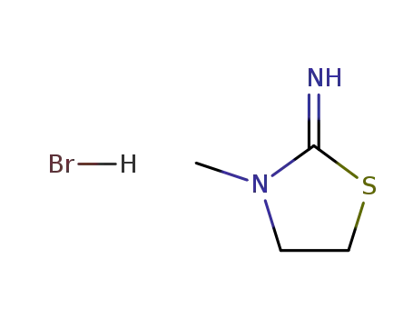 Molecular Structure of 17338-08-8 ((2Z)-3-methyl-1,3-thiazolidin-2-imine hydrobromide (1:1))