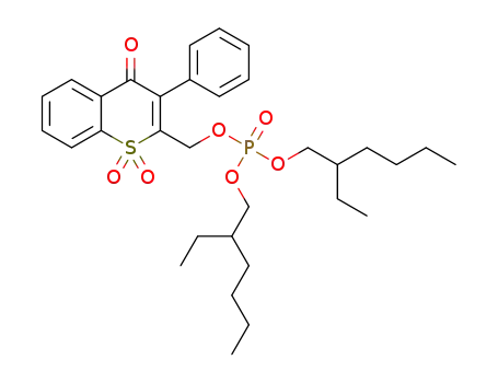 Molecular Structure of 1369964-84-0 ((1,1-dioxido-4-oxo-3-phenyl-4H-thiochromen-2-yl)methyl bis(2-ethylhexyl) phosphate)