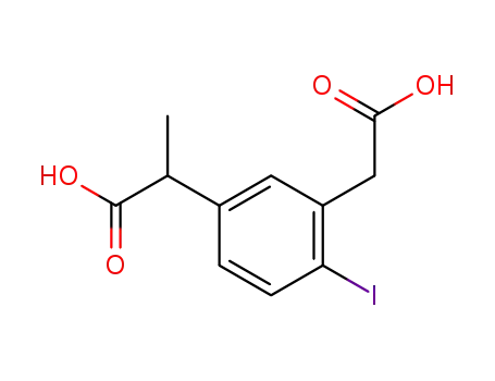 2-(3-carboxymethyl-4-iodophenyl)propionic acid