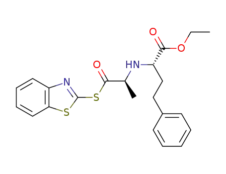 Molecular Structure of 124492-03-1 (N-[1(S)-ethoxycarbonyl-3-phenylpropyl]-(S)-alanine-2'-benzothiazolylthio ester)