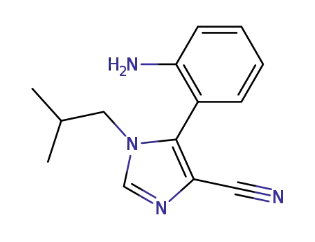 Molecular Structure of 960254-02-8 (5-(2-aminophenyl)-1-(2-methylpropyl)-1H-imidazole-4-carbonitrile)