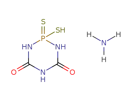 Molecular Structure of 57483-23-5 (1,3,5,2-Triazaphosphorine-4,6(1H,5H)-dione, dihydro-2-mercapto-,
2-sulfide, monoammonium salt)