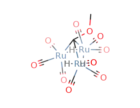Molecular Structure of 71562-47-5 (H3Ru3(μ3-methoxymethylidyne)(carbonyl)9)