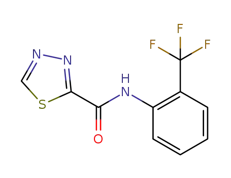 Molecular Structure of 1456793-06-8 (N-[2-(trifluoromethyl)phenyl]-1,3,4-thiadiazole-2-carboxamide)