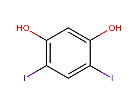 Molecular Structure of 19514-91-1 (1,3-Benzenediol, 4,6-diiodo-)