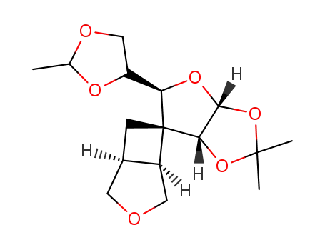 Molecular Structure of 1244773-04-3 ((1S,3aR,5S,5'S,6R,6a'R)-2,2'-dimethyl-5'-(2-methyl-1,3-dioxolan-4-yl)dihydro-3a'H-3-oxaspiro[bicyclo[3.2.0.]heptane-6,6'-furo[2,3-d][1,3]dioxole])