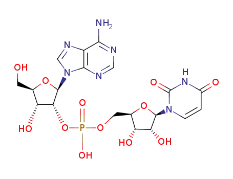 Molecular Structure of 10061-10-6 ((2R,3S,4R,5R)-5-(6-amino-9H-purin-9-yl)-4-hydroxy-2-(hydroxymethyl)tetrahydrofuran-3-yl [(2R,3S,4R,5R)-5-(2,4-dioxo-3,4-dihydropyrimidin-1(2H)-yl)-3,4-dihydroxytetrahydrofuran-2-yl]methyl hydrogen phosphate (non-preferred name))