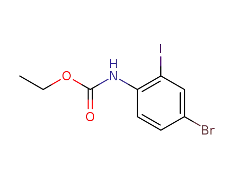 Molecular Structure of 112671-47-3 (Carbamic acid, (4-bromo-2-iodophenyl)-, ethyl ester)