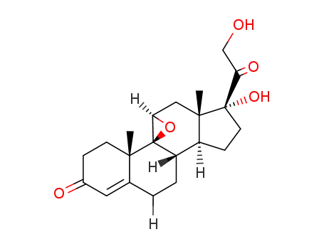 Molecular Structure of 10072-97-6 (9beta,11beta-epoxy-17,21-dihydroxypregn-4-ene-3,20-dione)