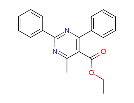 Molecular Structure of 80742-17-2 (5-Pyrimidinecarboxylic acid, 4-methyl-2,6-diphenyl-, ethyl ester)