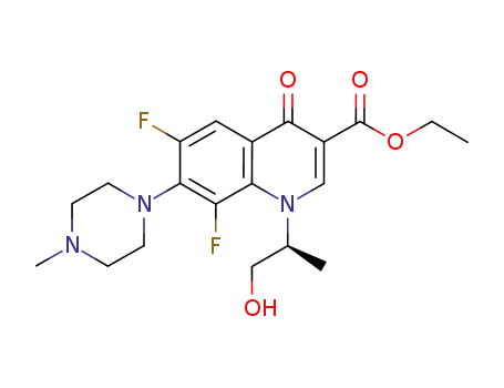 Molecular Structure of 177472-29-6 ((S)-ethyl 6,8-difluoro-1-(1-hydroxypropan-2-yl)-7-(4-methylpiperazin-1-yl)-4-oxo-1,4-dihydroquinoline-3-carboxylate)