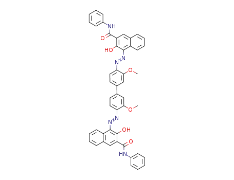 Molecular Structure of 10127-03-4 (4,4'-[(3,3'-dimethoxy[1,1'-biphenyl]-4,4'-diyl)bis(azo)]bis[3-hydroxy-N-phenylnaphthalene-2-carboxamide])