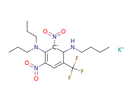 Molecular Structure of 79871-51-5 (C<sub>17</sub>H<sub>26</sub>F<sub>3</sub>N<sub>4</sub>O<sub>4</sub><sup>(1-)</sup>*K<sup>(1+)</sup>)