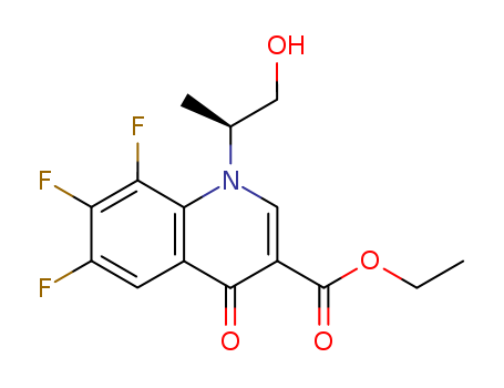 (-)-ethyl 1,4-dihydro-1-<1(S)-(hydroxymethyl)ethyl>-4-oxo-6,7,8-trifluoroquinoline-3-carboxylate