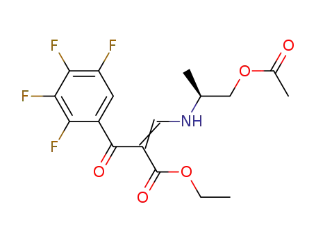 (+)-ethyl 2-(2,3,4,5-tetrafluorobenzoyl)-3-[(1-acetoxyprop-2(S)-yl)amino]acrylate