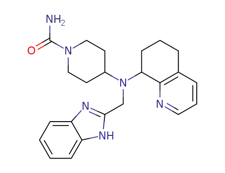 Molecular Structure of 558448-73-0 (4-[(1H-benzimidazol-2-ylmethyl)-(5,6,7,8-tetrahydroquinolin-8-yl)-amino]-piperidine-1-carboxylic Acid Amide (Hydrobromide Salt))