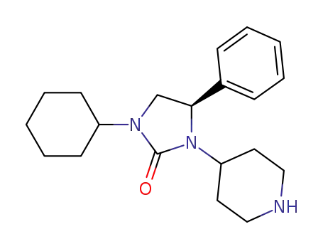 Molecular Structure of 926291-23-8 ((R)-1-cyclohexyl-4-phenyl-3-(piperidin-4-yl)imidazolidin-2-one)